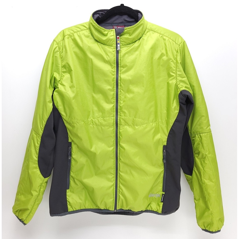 Sherpa Adventure Gear Womens Primaloft Insulated Jacket Lime Green Gray Large